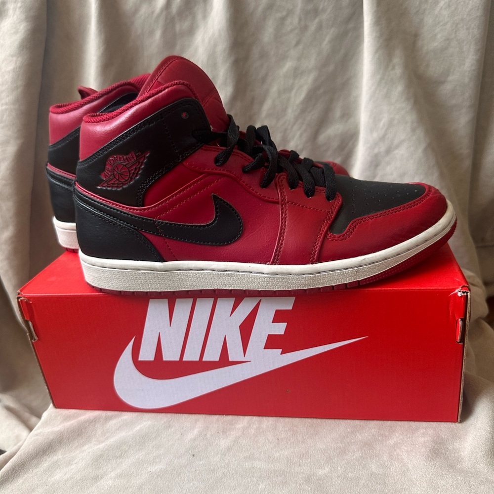 Nike Black and Red High-Top Sneakers